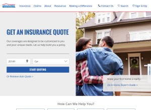How amfam.com looks like on a tablet such as an iPad.
