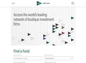 How amgfunds.com looks like on a tablet such as an iPad.