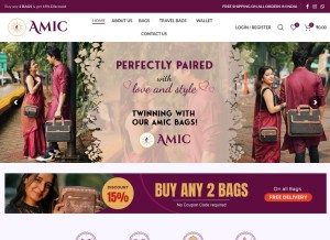 How amicbags.com looks like on a tablet such as an iPad.