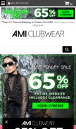 How amiclubwear.com looks like on a mobile device such as an iPhone.