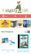 How amightygirl.com looks like on a mobile device such as an iPhone.