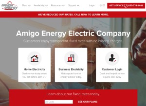 How amigoenergy.com looks like on a tablet such as an iPad.