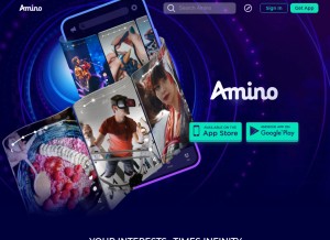 How aminoapps.com looks like on a tablet such as an iPad.