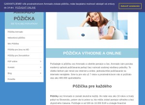 How ammado.sk looks like on a tablet such as an iPad.