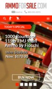 How ammoforsale.com looks like on a mobile device such as an iPhone.
