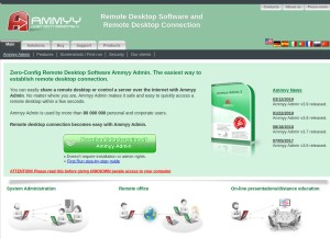 How ammyy.com looks like on a tablet such as an iPad.