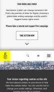 How amnesty.org looks like on a mobile device such as an iPhone.