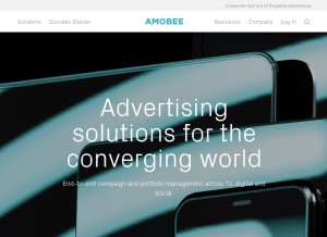 How amobee.com looks like on a tablet such as an iPad.