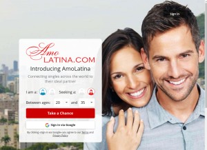 How amolatina.com looks like on a tablet such as an iPad.