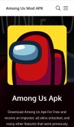How amongusmodapk.pro looks like on a mobile device such as an iPhone.