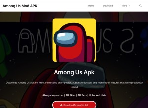 How amongusmodapk.pro looks like on a tablet such as an iPad.