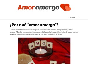 How amoramargo.com looks like on a tablet such as an iPad.