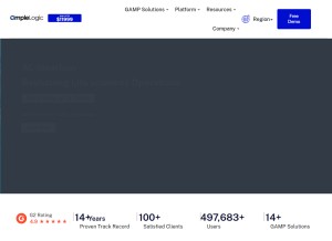 How amplelogic.com looks like on a tablet such as an iPad.