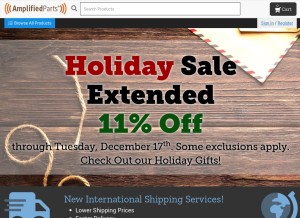 How amplifiedparts.com looks like on a tablet such as an iPad.