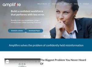 How amplifire.com looks like on a tablet such as an iPad.
