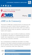 How amr.net looks like on a mobile device such as an iPhone.