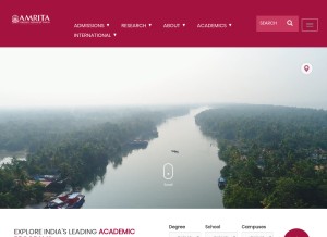 How amrita.edu looks like on a tablet such as an iPad.