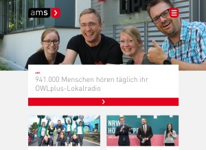 How ams-net.de looks like on a tablet such as an iPad.