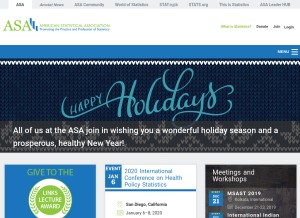 How amstat.org looks like on a tablet such as an iPad.