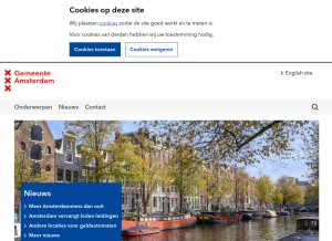 How amsterdam.nl looks like on a tablet such as an iPad.