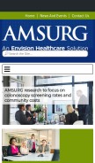How amsurg.com looks like on a mobile device such as an iPhone.