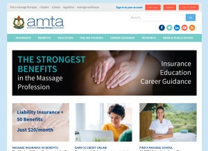 How amtamassage.org looks like on a tablet such as an iPad.