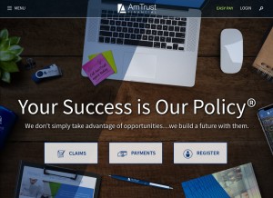 How amtrustgroup.com looks like on a tablet such as an iPad.