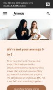 How amwayglobal.com looks like on a mobile device such as an iPhone.