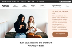 How amwayglobal.com looks like on a tablet such as an iPad.