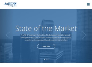 How amwins.com looks like on a tablet such as an iPad.