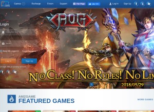 How amzgame.com looks like on a tablet such as an iPad.