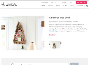 How ana-white.com looks like on a tablet such as an iPad.