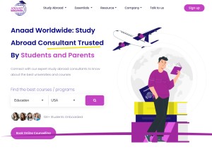 How anaadworldwide.com looks like on a tablet such as an iPad.