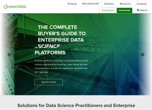 How anaconda.com looks like on a tablet such as an iPad.