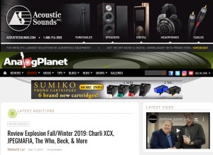 How analogplanet.com looks like on a tablet such as an iPad.