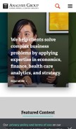 How analysisgroup.com looks like on a mobile device such as an iPhone.