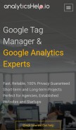 How analyticshelp.io looks like on a mobile device such as an iPhone.