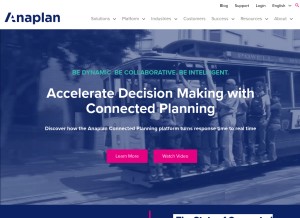 How anaplan.com looks like on a tablet such as an iPad.