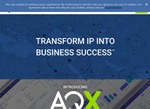 How anaqua.com looks like on a tablet such as an iPad.