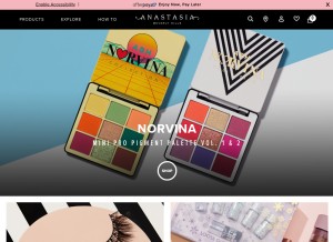 How anastasiabeverlyhills.com looks like on a tablet such as an iPad.