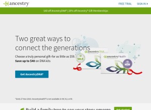 How ancestry.com looks like on a tablet such as an iPad.