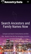 How ancestrydata.com looks like on a mobile device such as an iPhone.