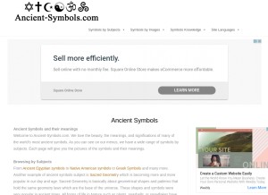 How ancient-symbols.com looks like on a tablet such as an iPad.