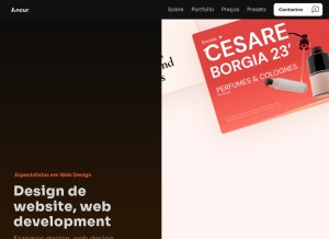 How ancur.studio looks like on a tablet such as an iPad.