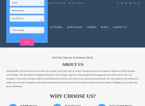 How andamanbliss.com looks like on a tablet such as an iPad.