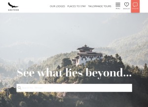 How andbeyond.com looks like on a tablet such as an iPad.