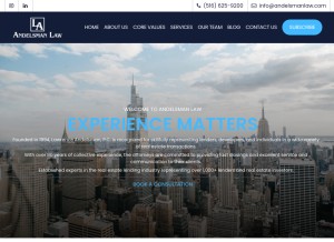 How andelsmanlaw.com looks like on a tablet such as an iPad.