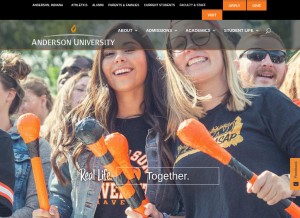 How anderson.edu looks like on a tablet such as an iPad.