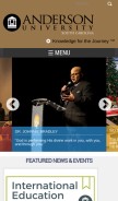 How andersonuniversity.edu looks like on a mobile device such as an iPhone.