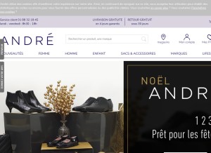 How andre.fr looks like on a tablet such as an iPad.